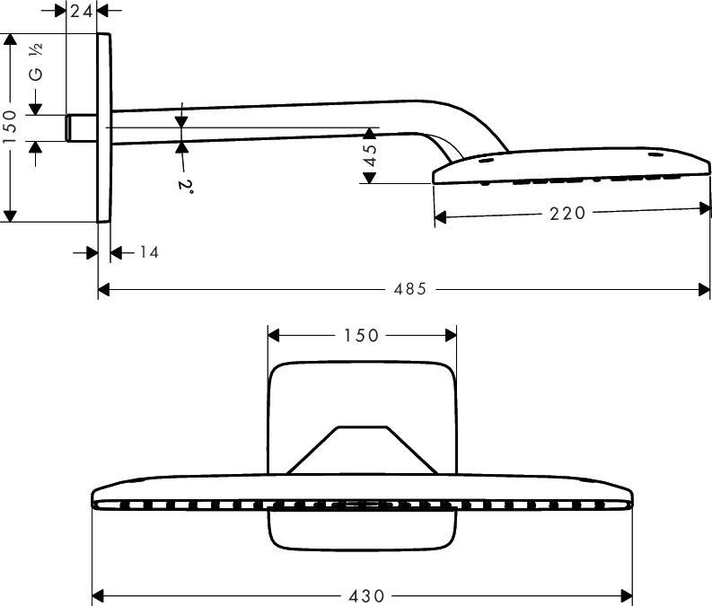 Верхний душ Hansgrohe RAINDANCE 27372000