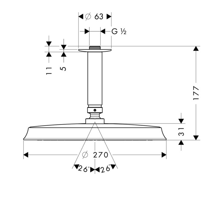 Верхний душ Hansgrohe RAINDANCE 27405000