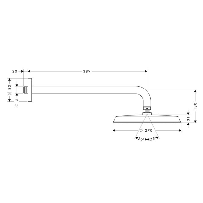 Верхний душ Hansgrohe RAINDANCE 27424000