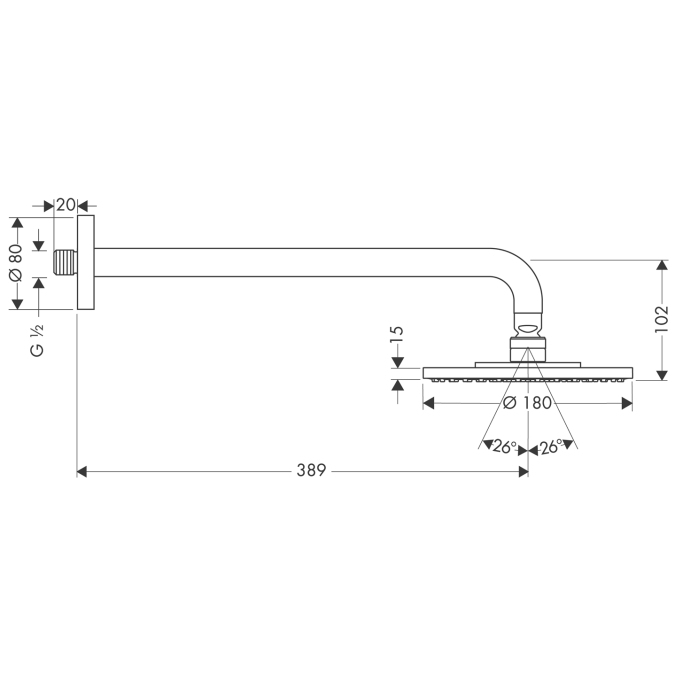 Верхний душ Hansgrohe RAINDANCE 27468000