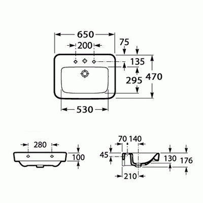 Умывальник Roca SENSO SQUARE 32751А000