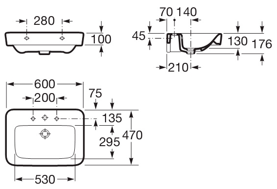 Умывальник Roca SENSO SQUARE 32751С000