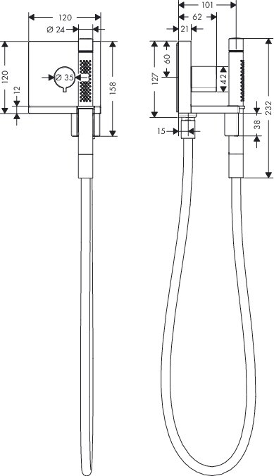 Модуль ручного душа Hansgrohe AXOR 10651000