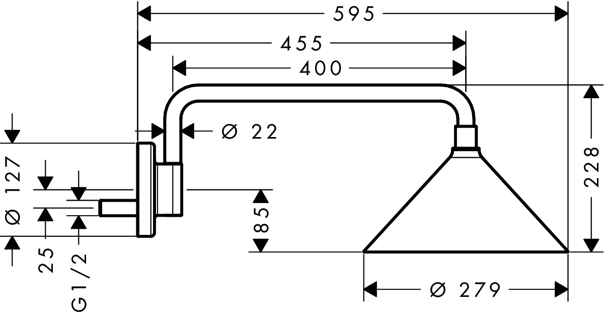Верхний душ Hansgrohe AXOR FRONT 26021000