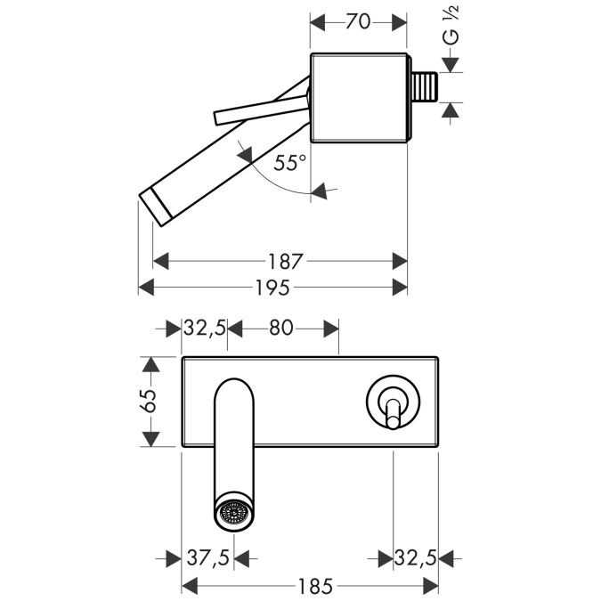Смеситель для раковины Hansgrohe AXOR STARCK 10074000