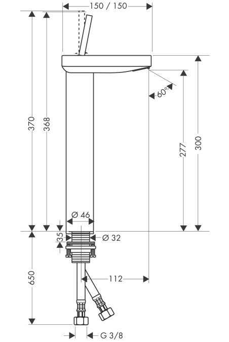 Смеситель для раковины Hansgrohe AXOR STARCK 10080000