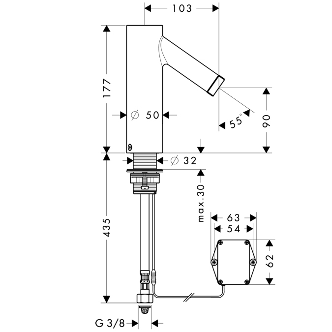 Смеситель для раковины Hansgrohe AXOR STARCK 10106000