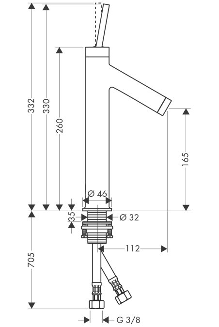 Смеситель для раковины Hansgrohe AXOR STARCK 10123000