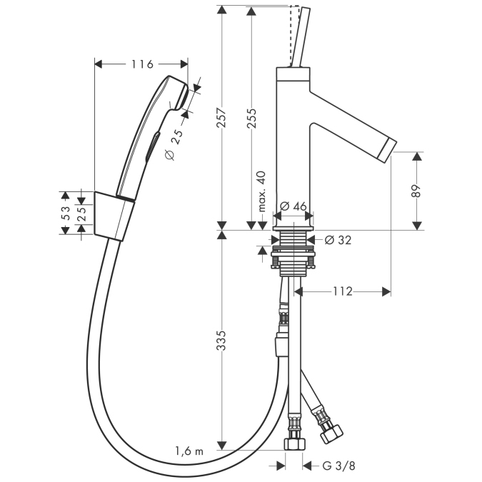 Смеситель для раковины Hansgrohe AXOR STARCK 10300000