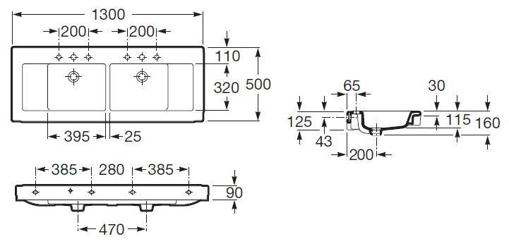 Умывальник Roca STRATUM 327630000