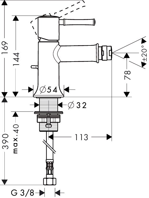Смеситель для биде Hansgrohe TALIS 14120000(G)