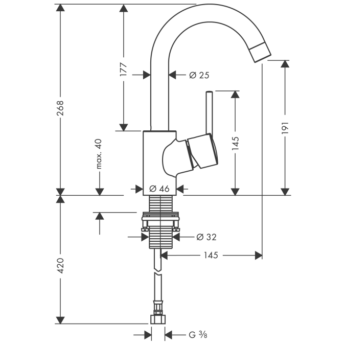 Сместитель для раковины Hansgrohe TALIS 32070000