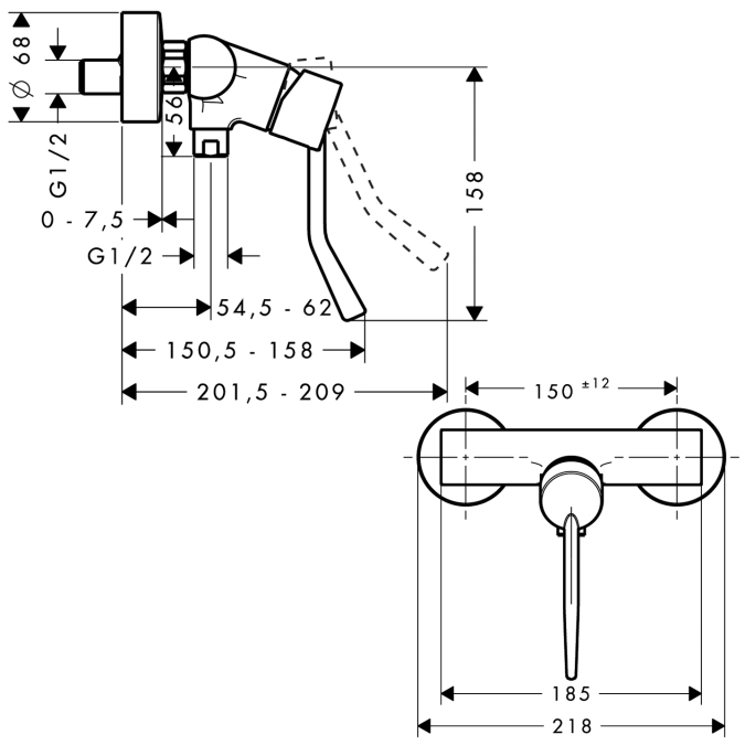 Смеситель для душа Hansgrohe TALIS 32641000