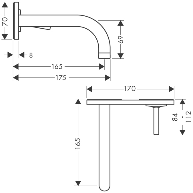 Смеситель для раковины Hansgrohe AXOR UNO2 38112000