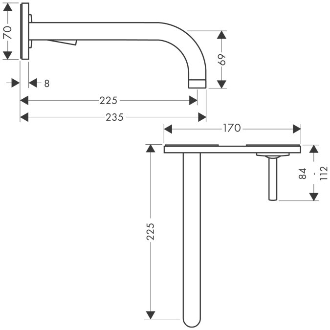 Смеситель для раковины Hansgrohe AXOR UNO2 38115000