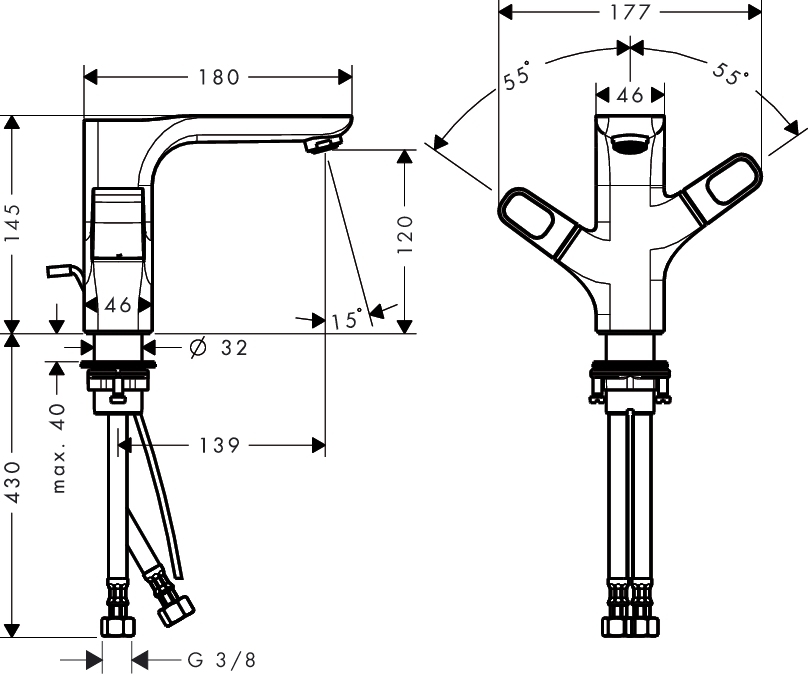 Смеситель для раковины Hansgrohe AXOR URQUIOLA 11024000