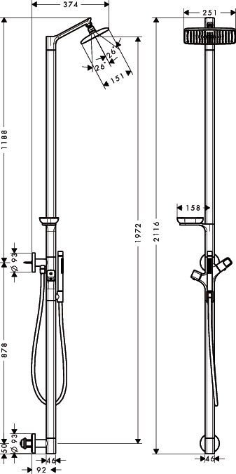 Душевая система Hansgrohe AXOR URQUIOLA 11901000