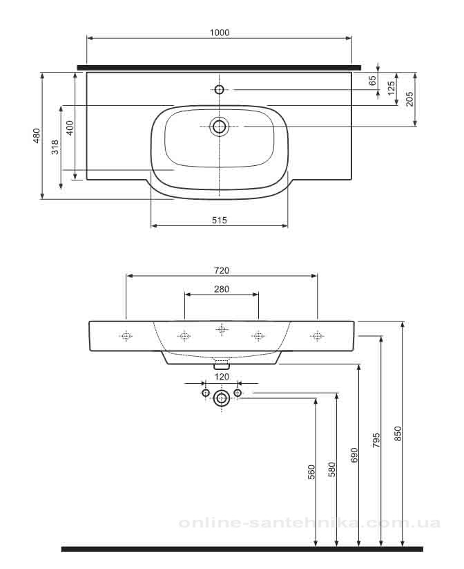 Умывальник мебельный Kolo VARIUS K31900000