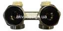 Кран нижнего подключения стального радиатора 1/2"х3/4" угловой Caleffi (301140) - 2
