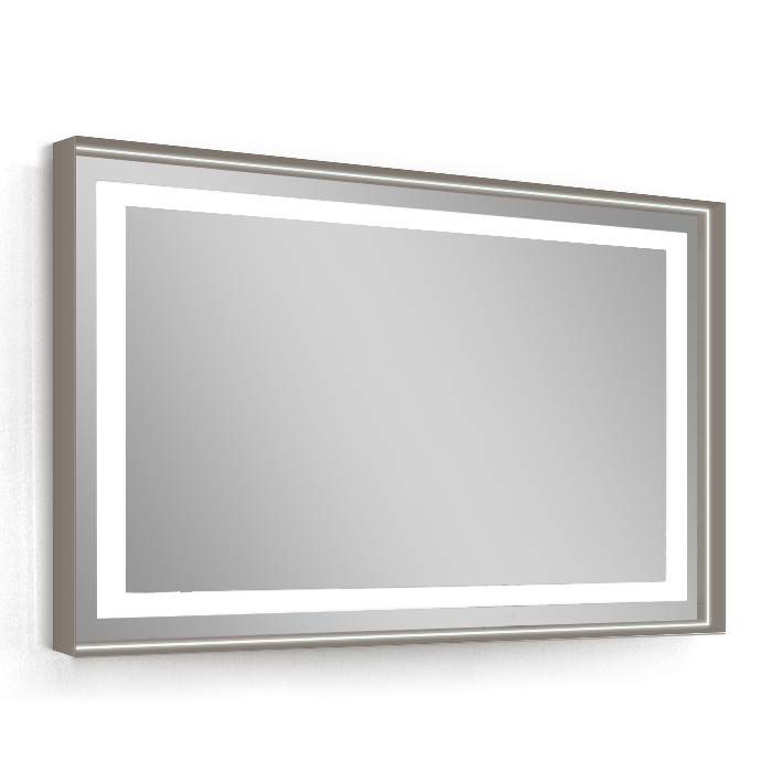 VILLEROY & BOCH зеркало 80*60см, в алюминиевой раме, с подсветкой, с подогревом, цвет капучино (мебель под умывальник VERITY LINE)(B4298000C)