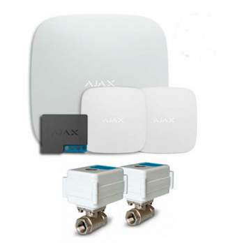 Система защиты от потопа Ajax Hub + LeaksProtect (2шт) + WallSwitch + 2 кранa с электроприводом Neptun AquaControl 220 1/2" - 33174