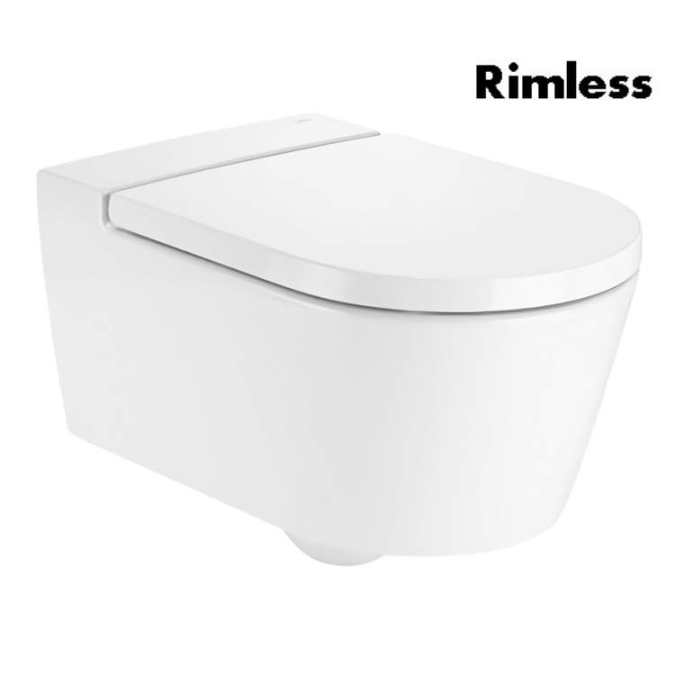 ROCA INSPIRA ROUND Rimless унитаз подвесной 37*56*44см, горизонтальный выпуск, без сиденья(A346527000) - 33998