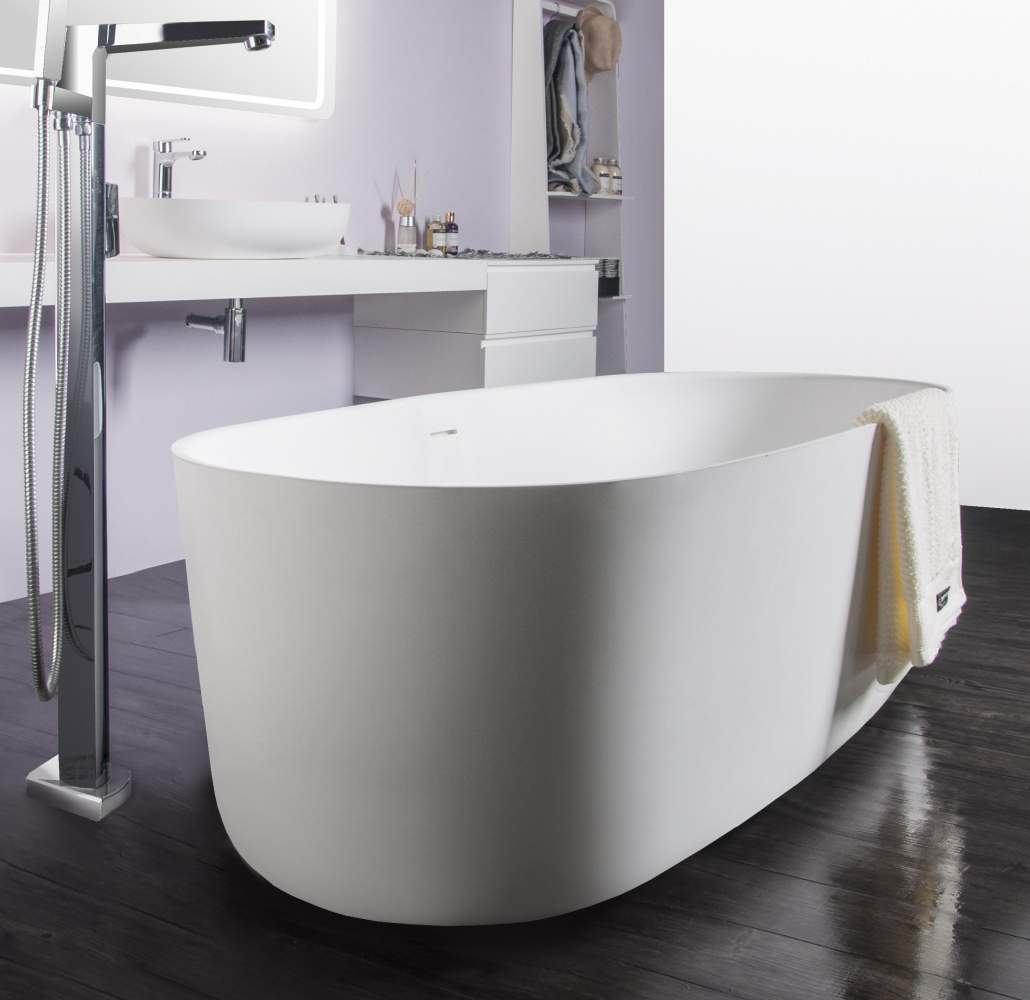 Ванна 168*80*53см отдельностоящая каменная Solid surface(12-40-036) - 33032
