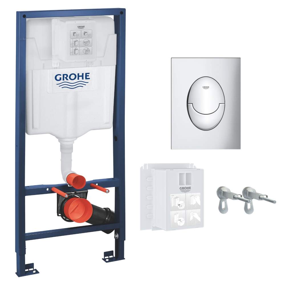 GROHE RAPID SL 3в1 комплект для подвесного унитаза (бачок, крепеж, кнопка хром - двойн. слив 37965000) - 33383