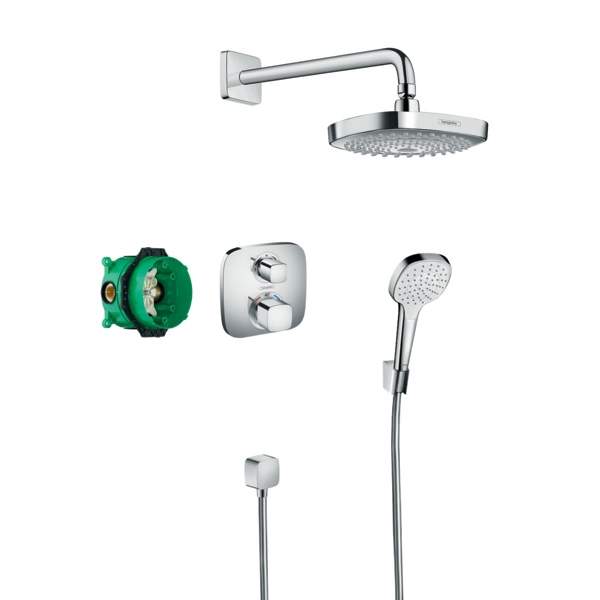 HANSGROHE SHOWERSET Croma Select E/Ecostat E душевой набор: верхний, ручной душ, ibox, термостат(27294000) - 33638