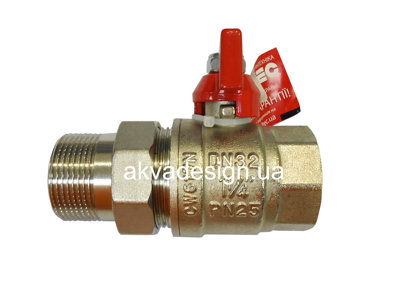 Кран шаровой Valtec BASE с полусгоном DN 1¼" ВН.-НАР. VT.227.N.07 - 33211