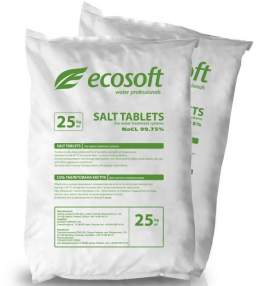 Таблетированная соль ECOSOFT 25 кг (Польша) имеет чистоту 99,75 %