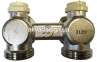 Кран нижнего подключения стального радиатора 1/2"х3/4" угловой Caleffi (301140)