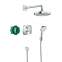 HANSGROHE SHOWERSET Croma Select E/Ecostat E душевой набор: верхний, ручной душ, ibox, термостат(27294000)