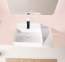 VOLLE Умывальник 58*37*12,5см подвесной, с полочкой каменный Solid surface(13-40-415)
